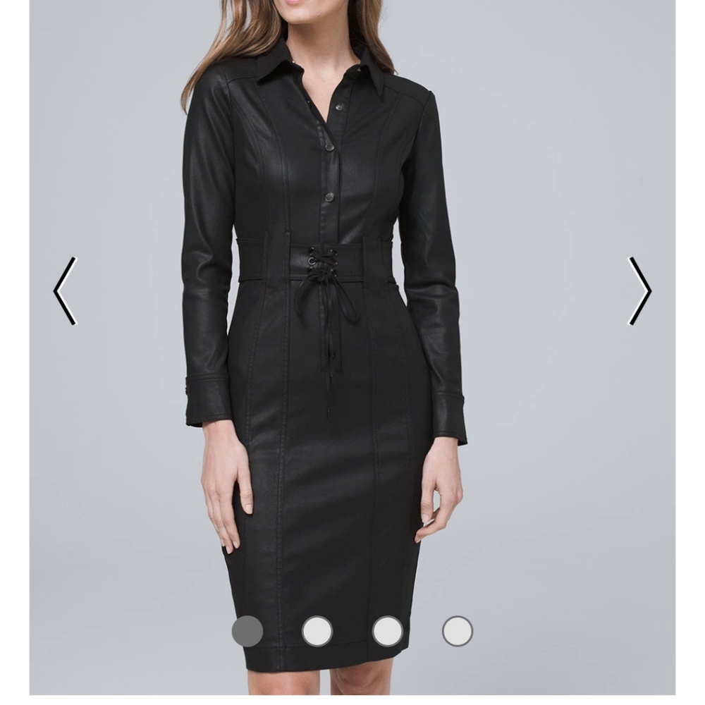 Women's Black Coated Denim Dress by WHBM NWT